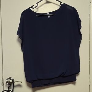 Elegant Navy Blue Women's Top